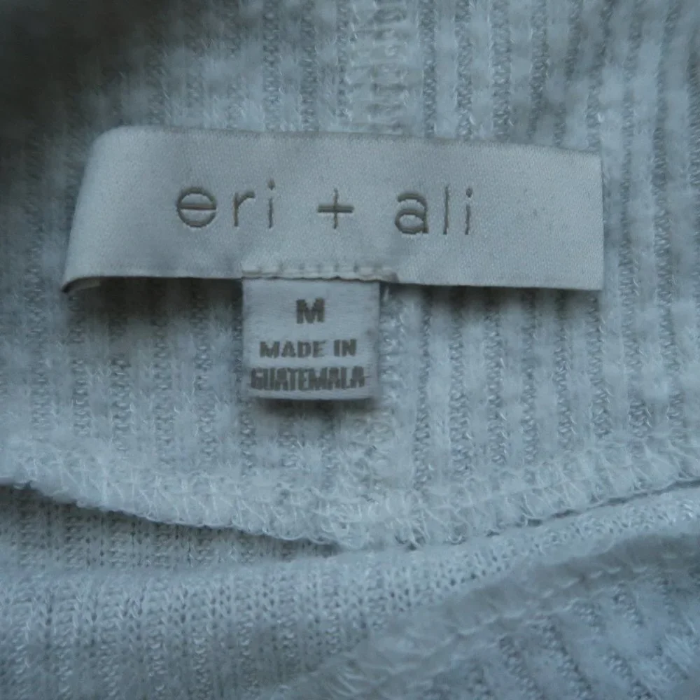 Anthropologie Eri +Ali Sweater Holdrege Heathered Grey Ribbed Knit Size Medium - Picture 5 of 7